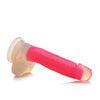 Curve Toys Lollicock 7" Glow In The Dark Silicone Dildo w/Balls - Pink