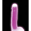 Curve Toys Lollicock 7" Glow In The Dark Silicone Dildo w/Balls - Purple