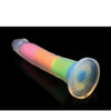 Curve Toys Lollicock 7" Glow In The Dark Silicone Dildo - Rainbow