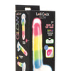 Curve Toys Lollicock 7" Glow In The Dark Silicone Dildo w/Balls - Rainbow