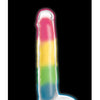 Curve Toys Lollicock 7" Glow In The Dark Silicone Dildo w/Balls - Rainbow