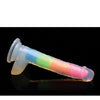 Curve Toys Lollicock 7" Glow In The Dark Silicone Dildo w/Balls - Rainbow