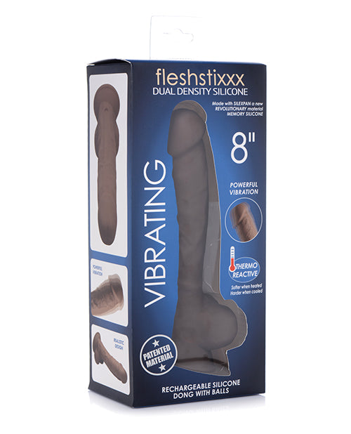 Curve Novelties Fleshstixxx 8" Vibrating Silicone Dildo w/Balls - Assorted Colors