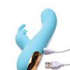 Curve Novelties Power Bunnies Snuggles 10x Silicone Rabbit Vibrator - Blue