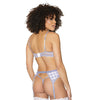 Crystal Pink Buffalo Check Print, Bra, Garter Belt & String Grey/Pink SM