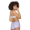 Crystal Pink Buffalo Check Print Short Grey/Pink O/S