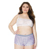 Crystal Pink Buffalo Check Print Short Grey/Pink OS/XL