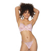 Crystal Pink Underwire Bra & G-String Pink/Silver MD
