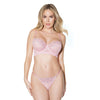 Crystal Pink Underwire Bra & G-String Pink/Silver SM