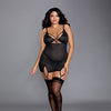 Power Mesh Garter Slip w/G-String - Black