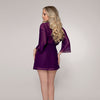 Stretch Mesh Chemise & Robe - Plum
