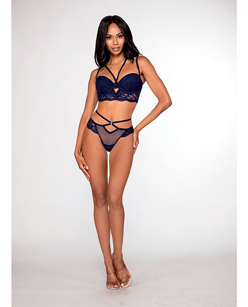 Fishnet & Lace Bra & Panty G-String - Nocturnal