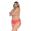 Simply Sexy Lace Tanga Open Crotch Panty Coral 1X