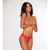 Stretch lace Open Crotch Thong Red O/S