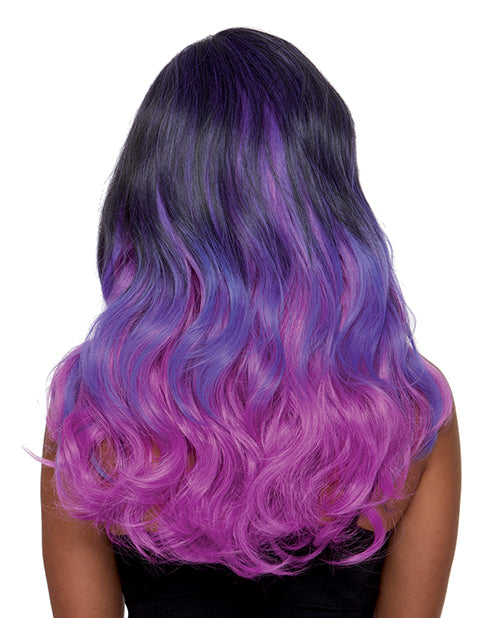 Faux Ombre Layered Adjustable Wig - Purple