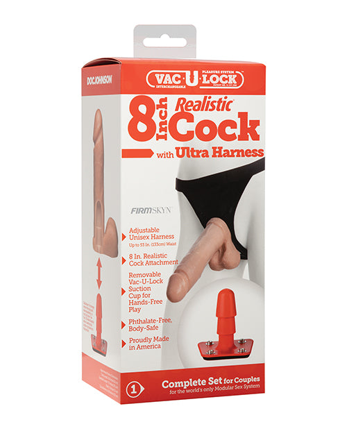 Ultra Harness 2 Set 3 w/8" Realistic Dong & Powder