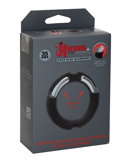 Kink Hybrid Silicone Covered Metal Cock Ring - 3 Sizes
