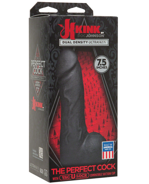 Kink the Perfect Cock 7.5" w/Removable Vac-U-Lock Suction Cup - Black