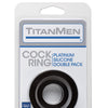 Titanmen Platinum Silicone Cock Ring - Black Pack of 2