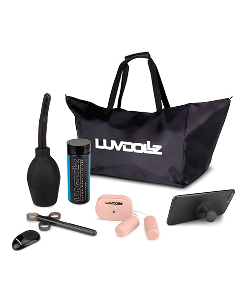 Luvdolz Remote Control Rechargeable Spread Eagle Pussy & Ass w/Douche - Ivory