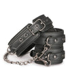 Easy Toys Faux Leather Collar w/Handcuffs - Black