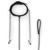 Easy Toys Faux Leather Collar w/Nipple Chains - Black