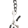 Easy Toys Faux Leather Collar w/Nipple Chains - Black