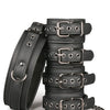 Easy Toys Fetish Set w/Collar, Ankle & Wrist Cuffs - Black