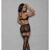 Euphoria Harness Lace Bra & Skirt w/Hose Black O/S