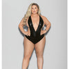 Euphoria Wet Look Deep V Teddy Black O/Q