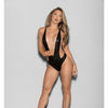 Euphoria Wet Look Deep V Teddy Black O/S