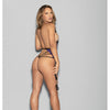 Euphoria Halter Lace & Mesh Teddy w/Wrist Restraints Purple/Black O/S