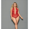 Euphoria Halter Tie Open  Crotch & Butt Teddy Red QN