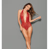 Euphoria Halter Tie Open  Crotch & Butt Teddy Red O/S