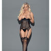 Euphoria Cupless Bustier w/Hose Black
