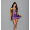 Euphoria Satin & Sheer Babydoll Midnight Purple/Black O/S