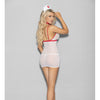 Euphoria Hot & Ready Nurse Chemise, Choker, Headpiece & G-String White/Red O/S
