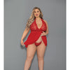 Euphoria Shorty Babydoll & Open Panty Red