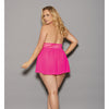 Euphoria Halter Tie Shorty Babydoll Hot Pink QN