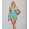 Euphoria Criss Cross Back Babydoll w/G-String Malibu Blue O/S