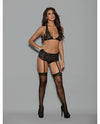 Euphoria Bra, Open Crotch Gartini w/Hose Black O/S