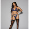 Euphoria Bra Garterbelt Set w/Hose Navy O/S
