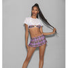 Euphoria 5 pc Girly Adult School Girl Purple Plaid O/S