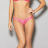 Hologram Black Light Dancewear Side Clip Ruched Back Panty Pink O/S