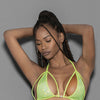 Jeweled Black Light Dancewear Tri Bra Neon Lime O/S