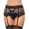 Lace Garterbelt with Boning Black MD