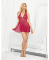 Lattice Back Babydoll - Shimmer Pink