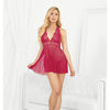 Lattice Back Babydoll - Shimmer Pink