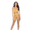 Neon Explosion Embroidered Lace Underwire Bra, Garterbelt, Hose & G-String Neon-X MD