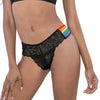 Pride Lace Rainbow Side Straps Panty Black O/S